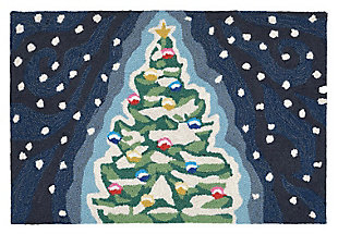 Decorative Liora Manne Whimsy Holiday Tree Indoor/outdoor Rug 20" X 30", Blue, large