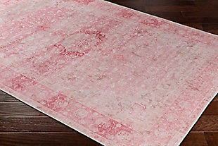 World Needle Area Rug 2' x 2'11", Blush Pink/Rose/Butter, large