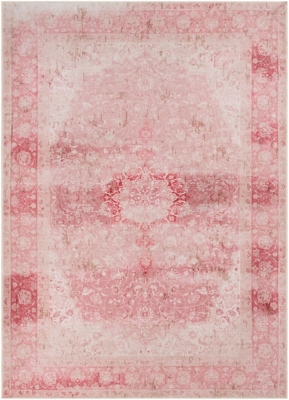 World Needle Area Rug 5'3" x 7'3", Blush Pink/Rose/Butter, large