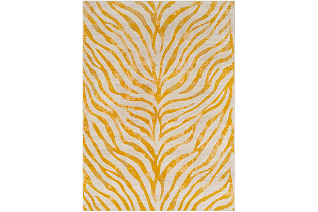 Go wild—within reason—with this subtle animal print area rug. Thanks to its neutral color palette, this area rug plays nicely with other hues and can easily be placed on top of carpet or a natural-tone sisal rug for a layered look.Made of polypropylene | Machine woven | Medium pile | Imported | Spot clean only