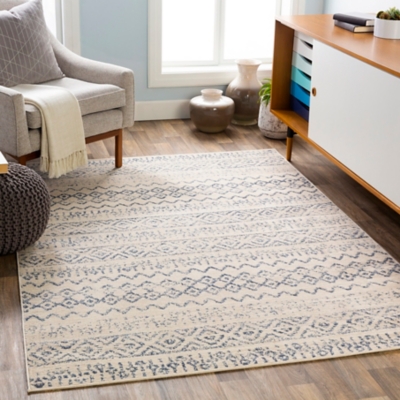 Kids Area Rug 5'3" x 7'3", Denim/Wheat/Cream, rollover