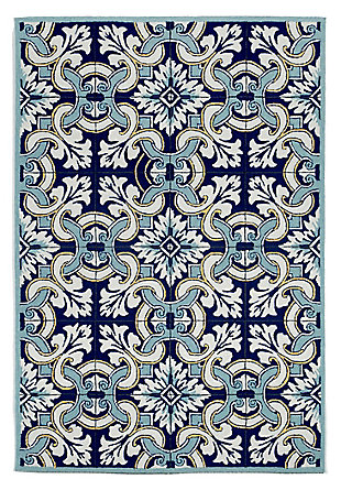 Home Accents 3'6" X 5'6" Indoor/outdoor Rug, Blue, large
