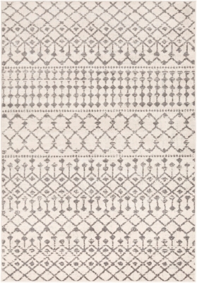 Machine Woven 6'7" x 9' Area Rug, Ash/Charcoal/Khaki, rollover