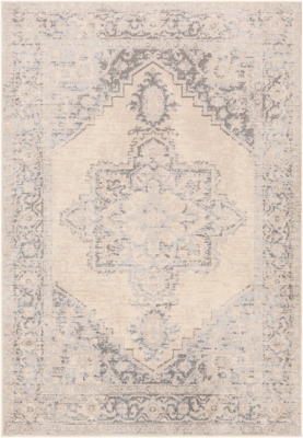 Machine Woven 7'10" x 10' Area Rug, Charcoal/Wheat/Ash, rollover