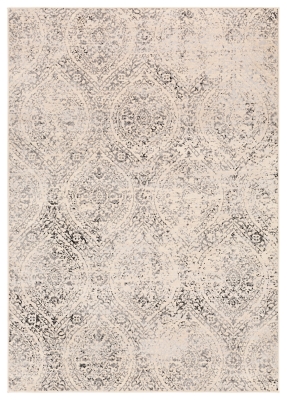 Machine Woven 6'7" x 9' Area Rug, Charcoal/Wheat/Ash, large