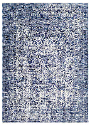 When your room needs a hint of color with loads of flair, this wonderfully versatile area rug is just the ticket. Distressed effect softens the aesthetic for understated good looks that complement virtually any decor.Made of polyester | Machine woven | No pile | Rug pad recommended | No backing | Spot clean recommended | Imported