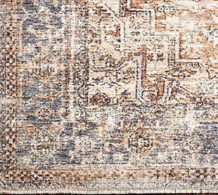 With its flowing floral and vine design, this Persian-inspired area rug delights with its fresh interpretation of traditional style. Earthy palette, beautified with subtle color distressing, is a natural complement to your easy-elegant look.Made of wool/nylon | Machine woven | Wool fibers are prone to shedding, vacuum regularly and shedding will subside | Machine woven; medium pile | Canvas (with latex) backing | Spot clean recommended | Imported