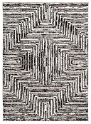 Machine Woven 2' x 3' Doormat, Charcoal/Cream/Black, large