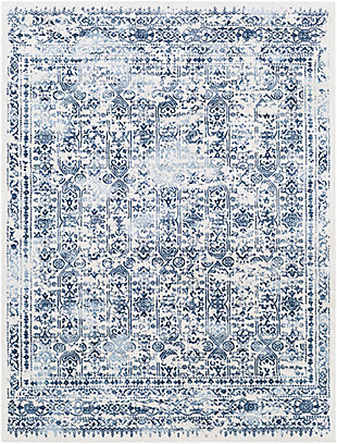 Machine Woven 5'3" x 7'1" Area Rug, Navy/Charcoal/Cream, rollover