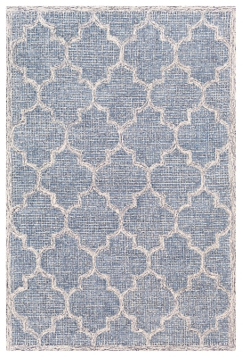 Hand Tufted 2' x 3' Doormat, Denim/Navy/Ivory, large
