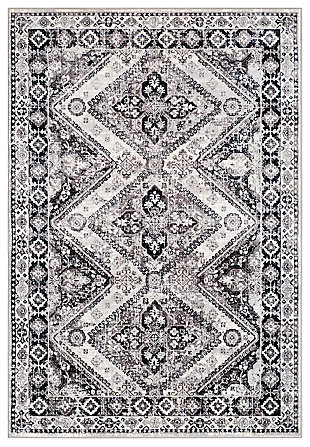 Machine Woven 2' x 3' Doormat, Charcoal/Navy/Cream, large