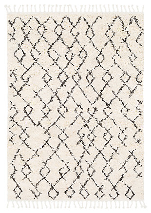 Indulge in retro revival with this sumptuous shag rug with subtle geometric design. Plush pile is loaded with fun, feel-good texture. Harmonious hues make it a tasteful choice for so many spaces.Made of polypropylene | Machine woven | Low pile | Rug pad recommended | Spot clean recommended | Imported