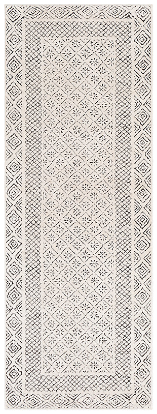 Hand Tufted Bahar 2'7" x 7'3" Runner, Charcoal, large