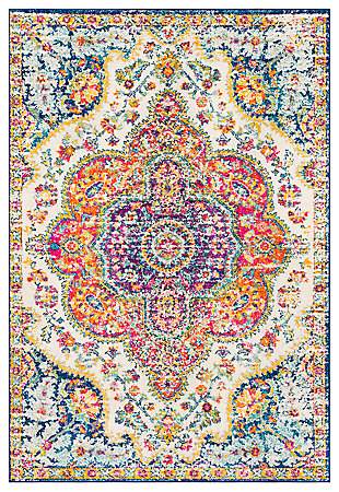 Machine Woven Elaziz 2' x 3' Doormat, Saffron, large