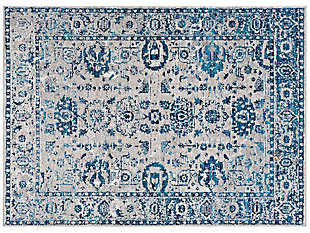 Machine Woven Monte Carlo 5'3" x 7'3" Area Rug, Navy, large
