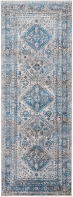 Surya Monte Carlo Traditional Area Rug, Charcoal/Blue, grid