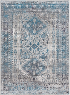 Surya Monte Carlo Traditional Area Rug, Charcoal/Blue, large