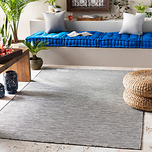 Surya Pasadena Indoor/Outdoor Modern Rug, Medium Gray, rollover