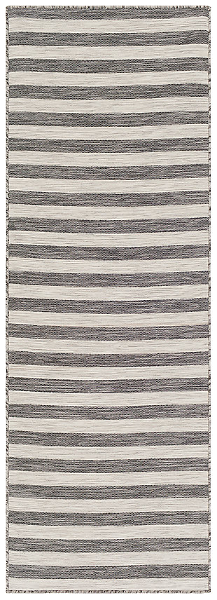 Machine Woven Pasadena 2'7" x 4'11" Doormat, Medium Gray, large