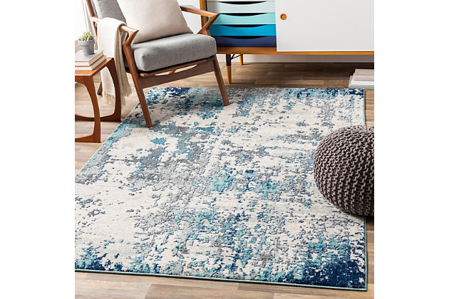 Striking abstract patterned rug leaves so much to the imagination. Its ethereal design dresses up a room with brilliant color, visual texture and a highly contemporary point of view.Made of polypropylene | Machine woven | Medium pile | Rug pad recommended | Spot clean recommended | Imported