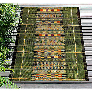 Liora Manne Gorham Decorative Stripe Indoor/outdoor Rug 39" X 59", Green, rollover