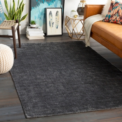 Hand Knotted Torino 5' x 7'6" Area Rug, Charcoal/Light Gray, large