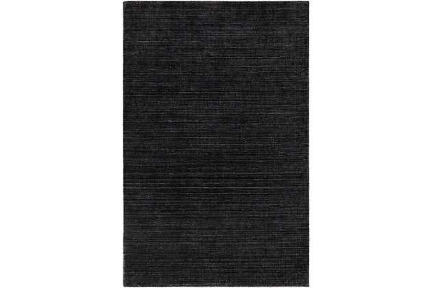 Dress up any floor with the bold hue and designer look of this rug. It welcomes visitors with warmth and comfort underfoot. Complementary color palette exudes a marvelously modern vibe which works wonders in any setting.Made of wool, cotton and viscose | Hand-knotted |  pile | Rug pad recommended | Spot clean | Imported