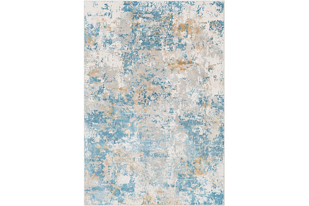 Striking abstract patterned rug leaves so much to the imagination. Its ethereal design dresses up a room with brilliant color, visual texture and a highly contemporary point of view. Made of viscose and polyester | Machine woven | Medium pile | No backing; rug pad recommended | Imported | Spot clean only