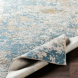 Striking abstract patterned rug leaves so much to the imagination. Its ethereal design dresses up a room with brilliant color, visual texture and a highly contemporary point of view. Made of viscose and polyester | Machine woven | Medium pile | No backing; rug pad recommended | Imported | Spot clean only