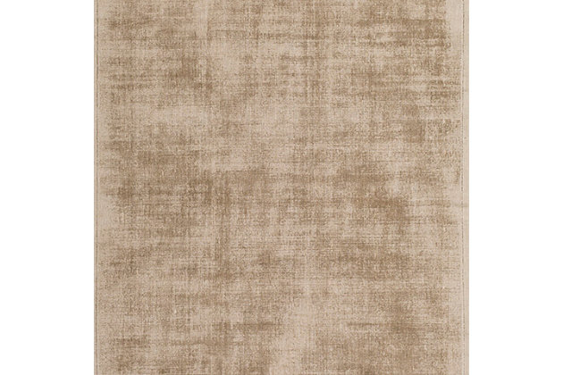Dress up any floor with the natural hue and designer look of this rug. It welcomes visitors with warmth and comfort underfoot. Neutral color palette exudes a soothing sensibility which works wonders in any setting.Made of viscose | Hand-loomed | Medium pile | Rug pad recommended | Imported | Spot clean only
