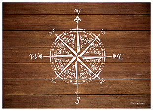 Home Accents Premium Comfort 1'10" x 2'7" Compass on Wood Mat, , large