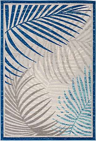 Life truly is a breeze with this  area rug with tropical motif. Subtle and sophisticated, it’s also loaded with color and natural interest.Made of polypropylene  | Machine woven | Medium pile | Rug pad recommended | Imported | Spot clean