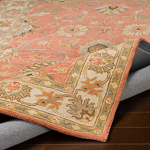 With its timeless tapestry, this hand-tufted wool area rug with floral-and-vine design is simply divine. Alive with earthy tones and textural interest, it’s a natural choice in easy-breezy living.Made of wool  | Hand-tufted | Medium pile | Rug pad recommended | Wool fibers are prone to shedding, vacuum regularly and shedding will subside | Imported | Spot clean only