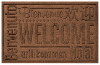 Home Accents Aqua Shield 1'11" x 3' Worldwide Welcome Indoor/Outdoor Doormat, Brown, large