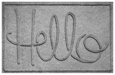 Home Accents Aqua Shield 1'11" x 3' Hello Indoor/Outdoor Doormat, Gray, large