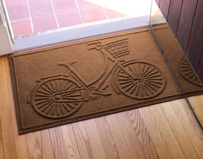 Home Accents Aqua Shield 1'11" x 3' Nantucket Bicycle Indoor/Outdoor Doormat, Brown, large