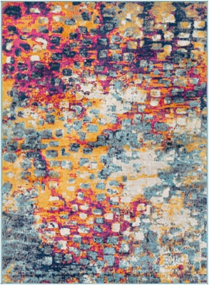 Modern 5'3" x 7' Area Rug, Multi, large