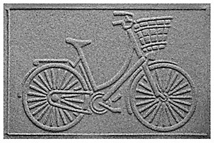 Home Accents Aqua Shield 1'11" x 3' Nantucket Bicycle Indoor/Outdoor Doormat, Gray, large