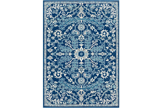 An updated interpretation of the classic medallion design, this rug delights with its fresh feel and timeless appeal. Pleasing palette grounds your space in perfect harmony.Made of polypropylene | Machine woven | Medium pile | Rug pad recommended | Spot clean | Imported
