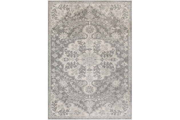An updated interpretation of the classic medallion design, this rug delights with its fresh feel and timeless appeal. Pleasing palette grounds your space in perfect harmony.Made of polypropylene | Machine woven | Medium pile | Rug pad recommended | Spot clean | Imported