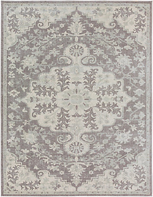 Traditional 7'10" x 10'3" Area Rug, Light Gray/Charcoal/Beige, large