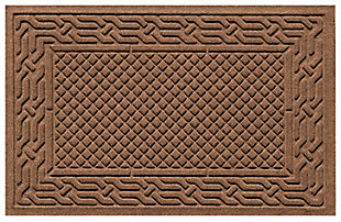 From the front door to the back door and any points in between, the Aqua Shield acropolis doormat is sure to keep your floors clean and dry. Beyond scraping dirt from shoes and paws, it’s got an exclusive “water dam” design for unbeatable absorbency. Resistant to the most extreme weather elements, this doormat is certified slip resistant by the National Floor Safety Institute. Talk about one heck of a welcome mat.Made of polypropylene with rubber backing | Machine made | Crush proof | Raised border keeps dirt and water in the mat, not on your floor | Absorbs one gallon of water per square yard | Mold/mildew/fade resistant | Anti-static and weather resistant | Suitable for indoor/outdoor use | Hose clean, then hang to dry or dry flat | Made in u.s.a.