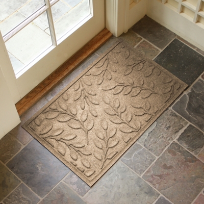 Home Accents Aqua Shield 1'11" x 2'11" Brittany Leaf Indoor/Outdoor Doormat, Beige, large