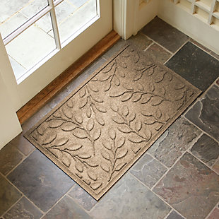 Home Accents Aqua Shield 1'11" x 2'11" Brittany Leaf Indoor/Outdoor Doormat, Beige, rollover