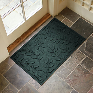 Home Accents Aqua Shield 1'11" x 2'11" Brittany Leaf Indoor/Outdoor Doormat, Green, rollover