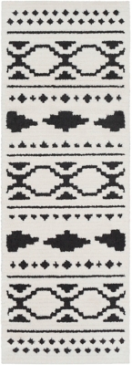 Surya 2'7" X 7'3" Area Rug, Black/Charcoal/White, rollover