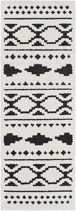 Surya 2'7" X 7'3" Area Rug, Black/Charcoal/White, rollover