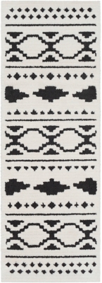 Surya 2'7" X 7'3" Area Rug, Black/Charcoal/White, large