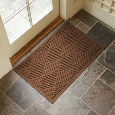 Home Accents Aqua Shield 2' x 2'10" Diamonds Indoor/Outdoor Doormat, Brown, large