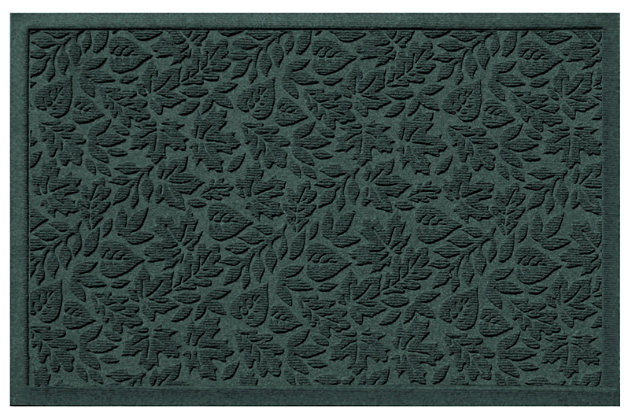 From the front door to the back door and all points in between, the Aqua Shield fall day doormat with leaf pattern is sure to keep your floors clean and dry. Beyond scraping dirt from shoes and paws, it’s got an exclusive “water dam” design for unbeatable absorbency. Resistant to the most extreme weather elements, this doormat is certified slip-resistant by the National Floor Safety Institute. Talk about one heck of a welcome mat.Made of polypropylene with rubber backing | Machine made | Crush proof | Raised border keeps dirt and water in the mat, not on your floor | Absorbs one gallon of water per square yard | Mold/mildew/fade resistant | Anti-static and weather resistant | Suitable for indoor/outdoor use | Hose clean, then hang to dry or dry flat | Made in u.s.a.